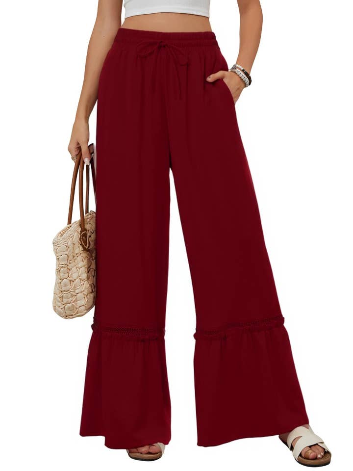 Rosa Clothing - Wholesale Pants - Women's - Women’s Loose High Waist Wide Leg Pants Casual Trousers6