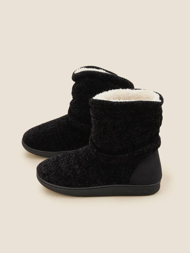 LongBay - Vente Bottines – femme - Chaussons bottillons en tricot chenille pour femmes Fuji16