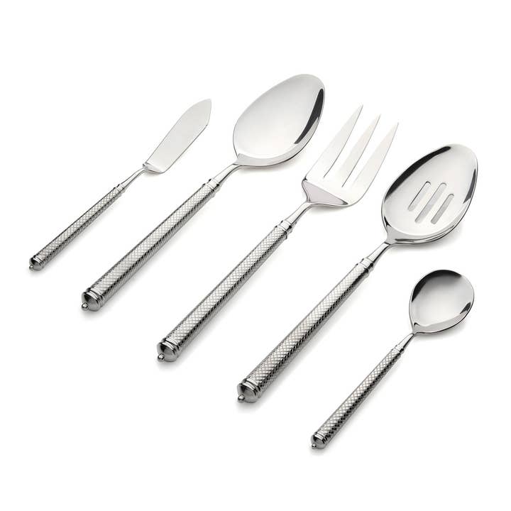 Ricci Argentieri - Wholesale Flatware Set - 18/10 Solitaire 5pc. Hostess 1