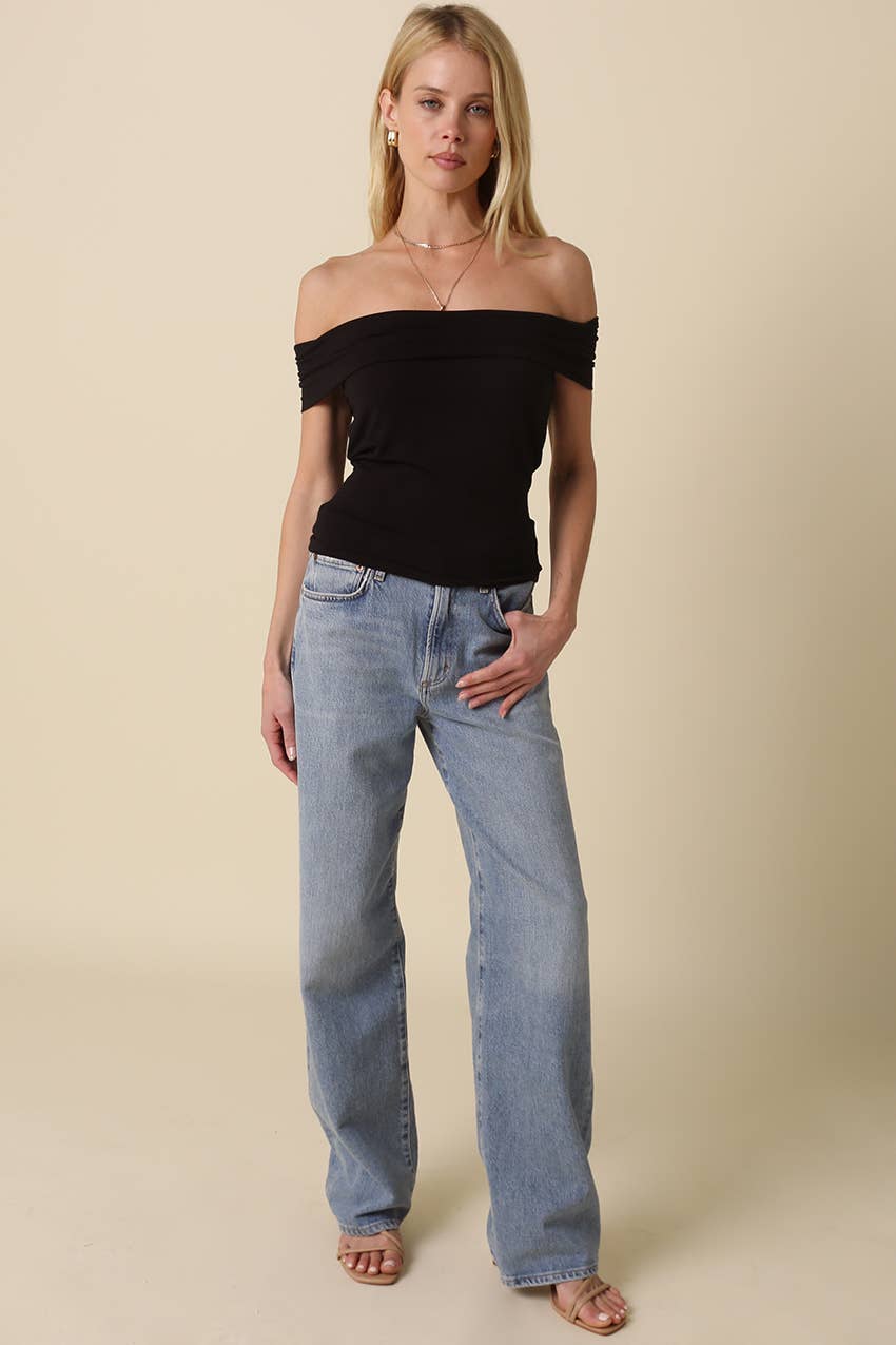 Olivaceous - Wholesale Knit Top - Women's - Leslie Off Shoulder Top3