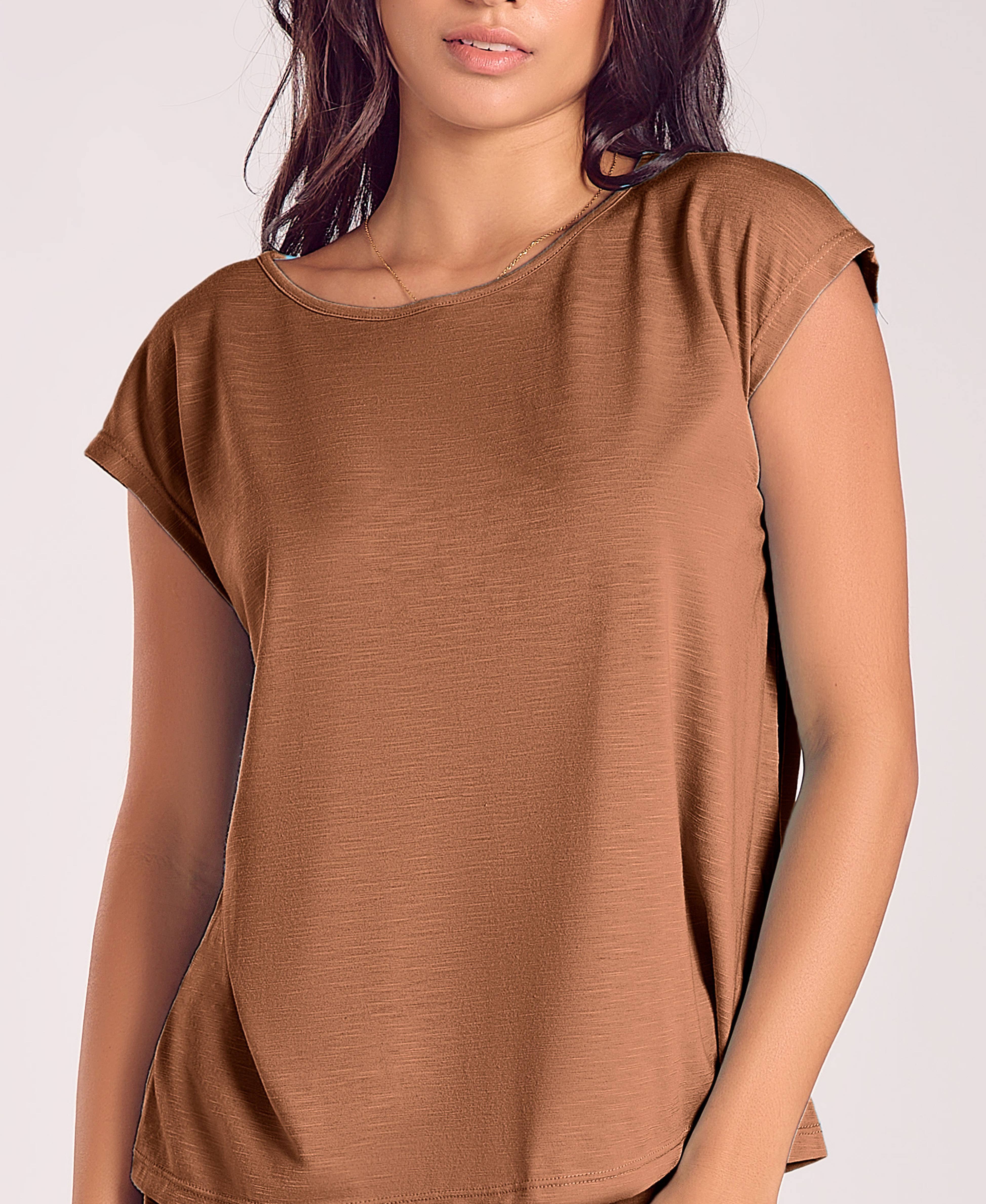 iCollection - Wholesale Nightgown - Women's - Cambria Plus Size Night Shirt-Dress with Side Pockets8