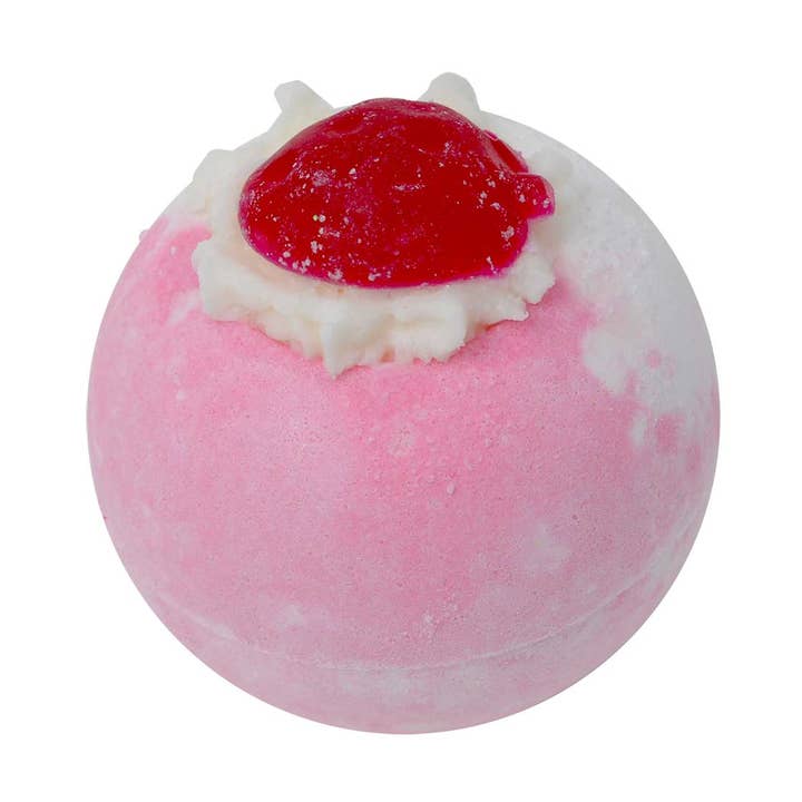 Jordbær Overgivelse Dobbelt Bubble Hele Ball Fizzers for engroshandel hos Bath Bubble & Beyond