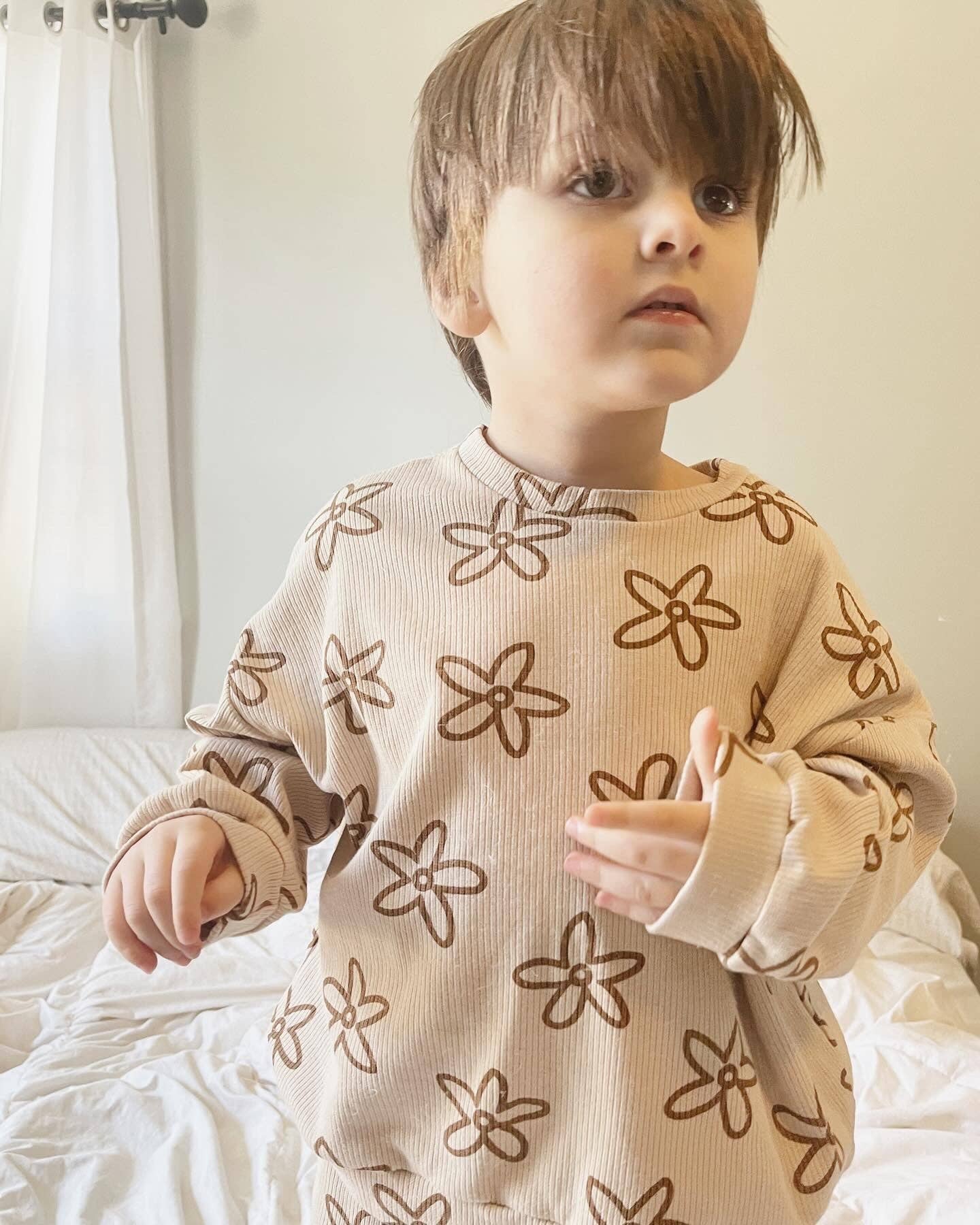 Good Morning Baby - Wholesale Top & Pant Set - Kids - MAPLE DAISY SET - BROWN1