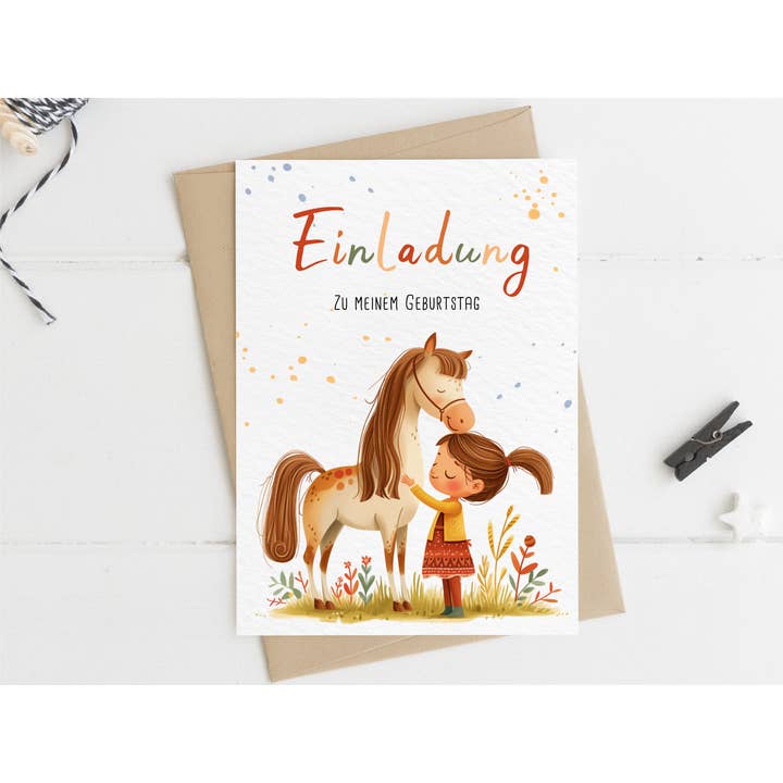 Invito a cavallo, compleanno, compleanno per bambini per la vendita all'ingrosso da parte di MojiTags