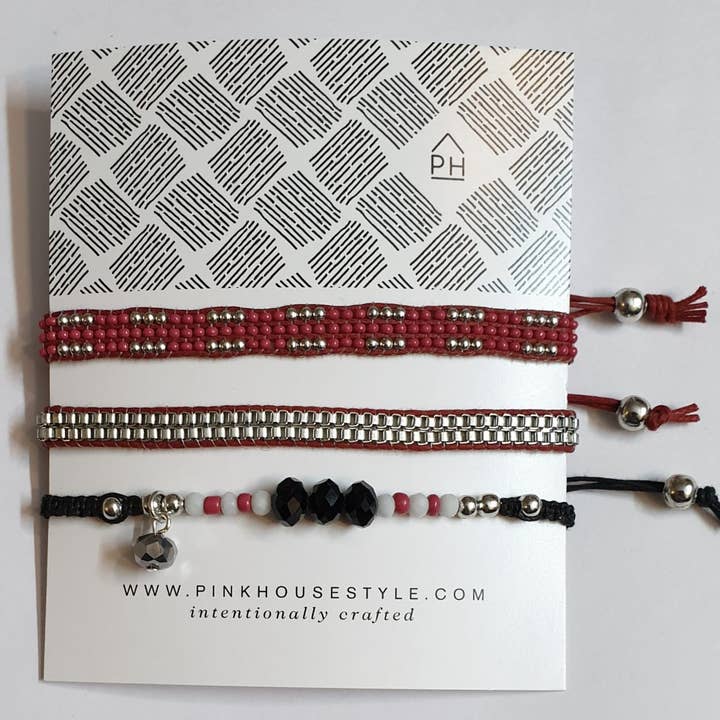 Pink House Imports - Wholesale Beaded Bracelet - Game Day Pull Bracelets Set of 39