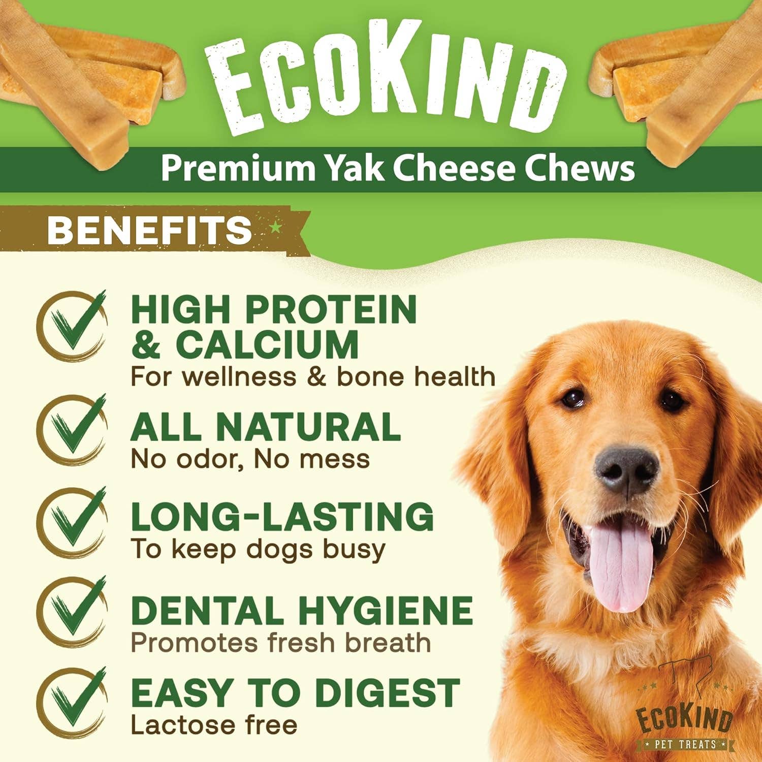 EcoKind Pet Treats - Wholesale Pet Treats - Dog - Gold Yak Dog Chews - 5 Pound Bag2