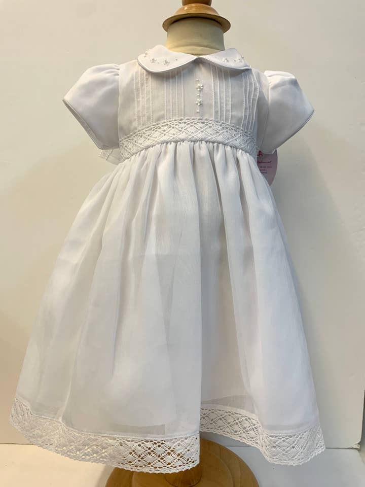 Will'beth - Wholesale Dress Set - Baby - 16630 Elegant White Dress w Bonnet