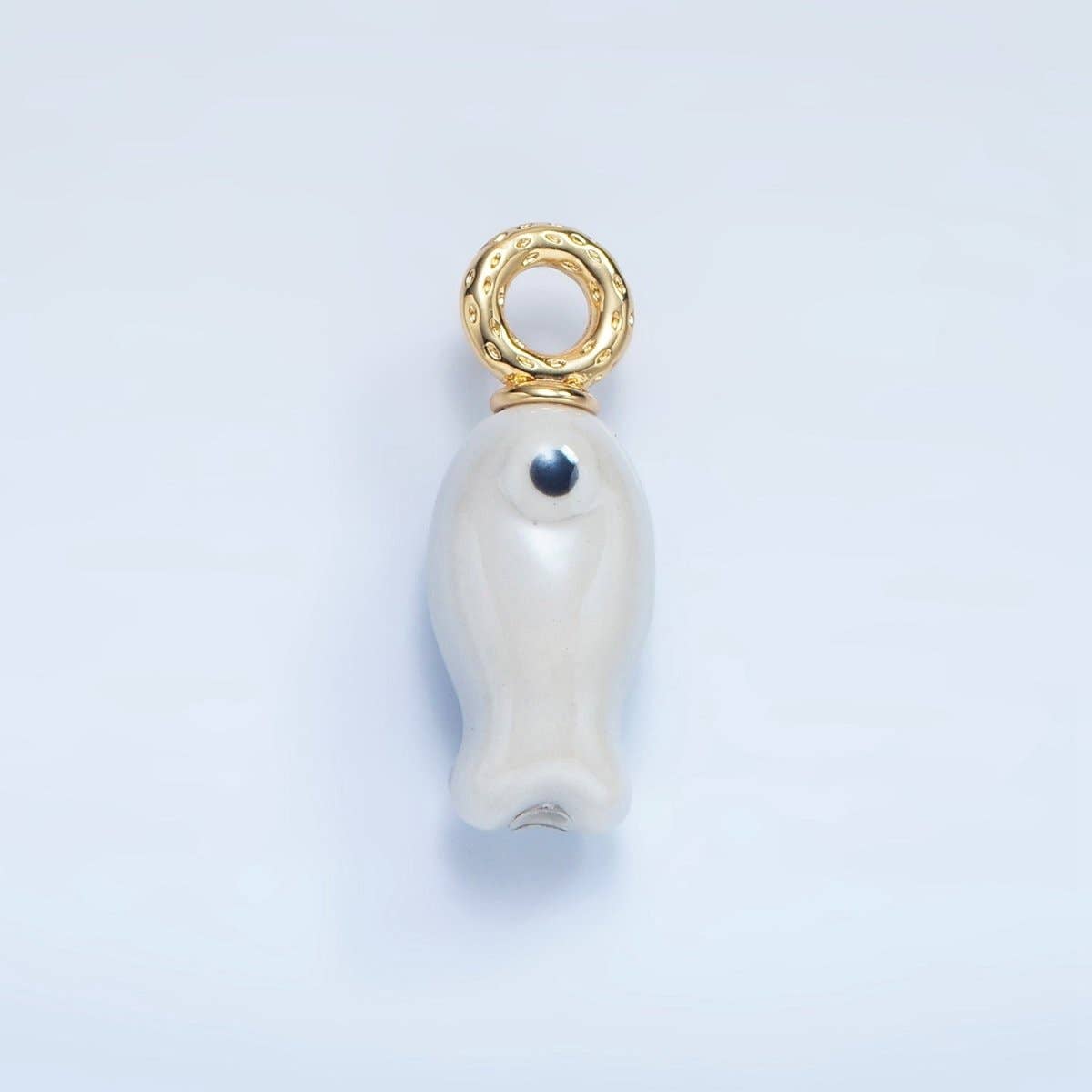 Aim Eternal - Wholesale Individual Charm/Pendant - 24K Gold Filled 30mm Enamel Fish Sea Animal Ceramic Drop Charm | X794 - X80113