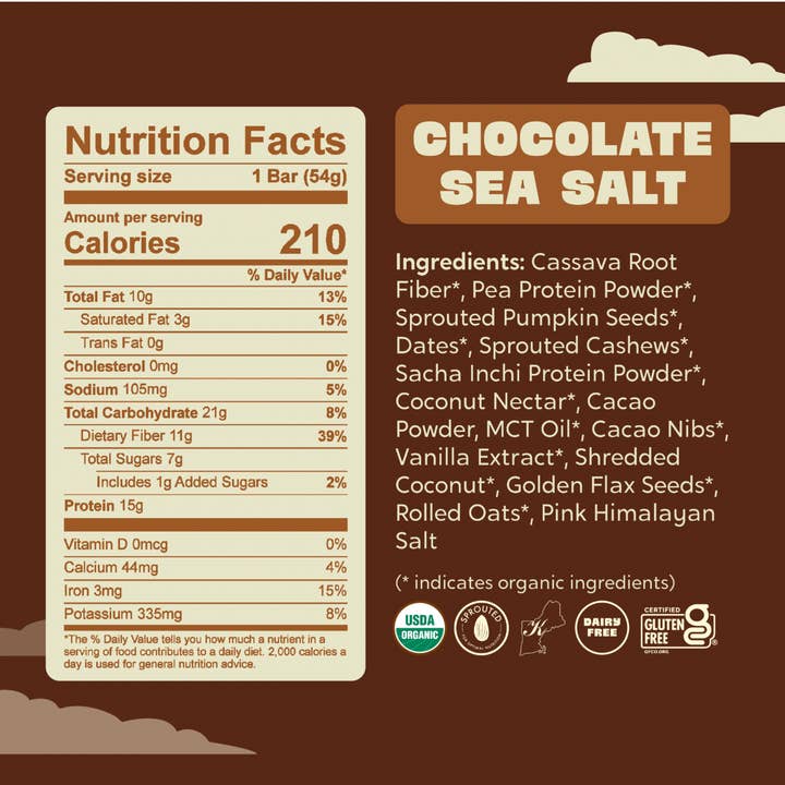 Healthy Truth LLC – wholesale Snacksbar – Choklad Havssalt VÄXTBASERAD Proteinbar1
