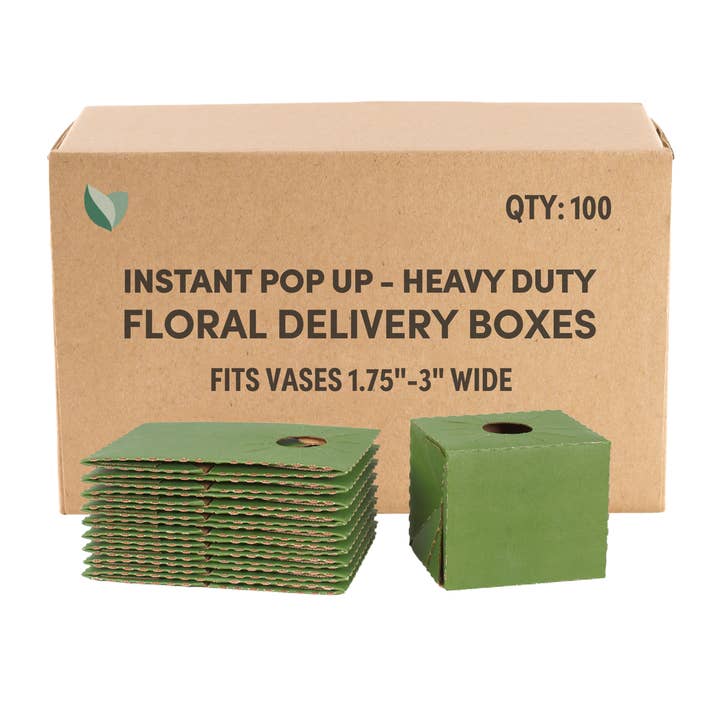 Jacobson - Wholesale Gift Box - 100PK - 5.5"L Pop Up Floral Delivery Box for Vase Transport