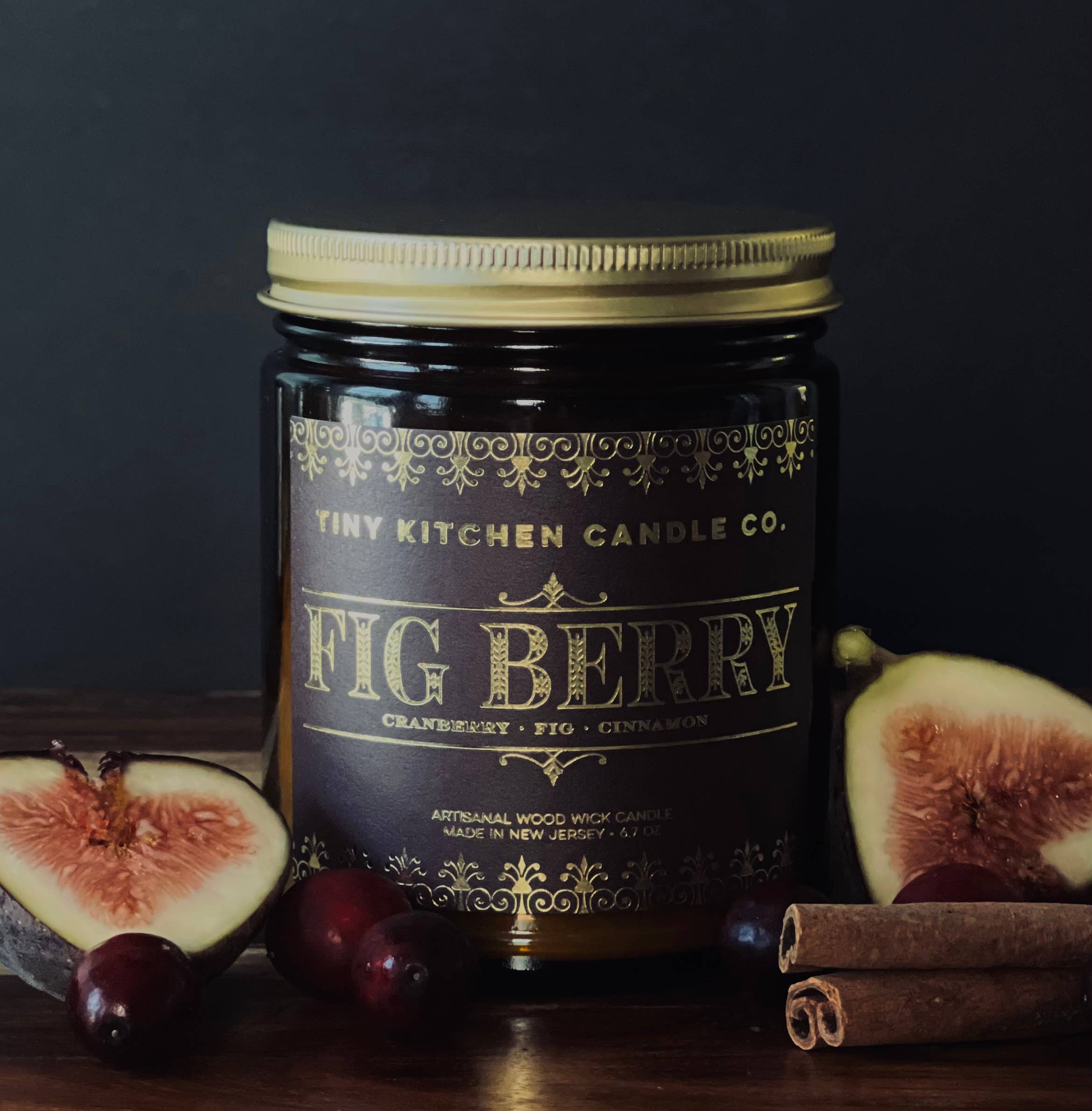 Tiny Kitchen Candle Co. - Vente Bougie en bocal - Bougie à mèche en bois de figuier, 8 oz2