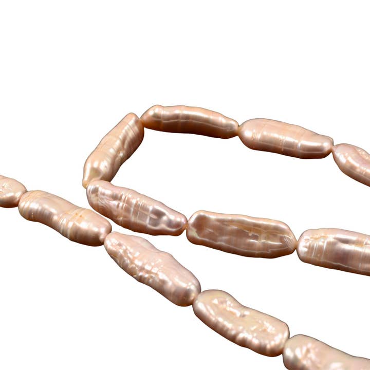 Brin de perles bâton en eau douce – Perles baroques ~25mm pour la vente par Continental Beads