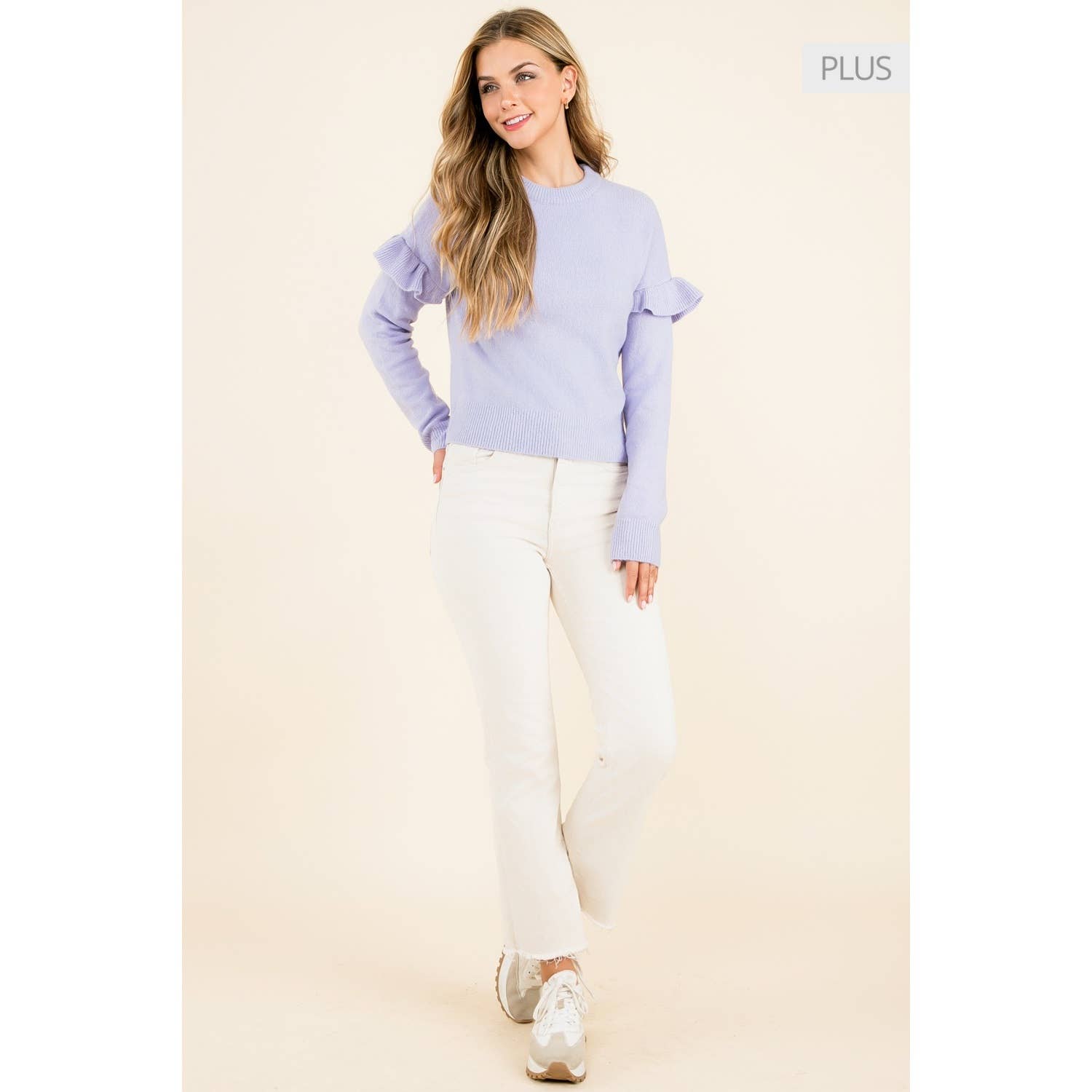 LILAC /Size XL/ Ruffle Sleeve Sweater for wholesale on Faire3