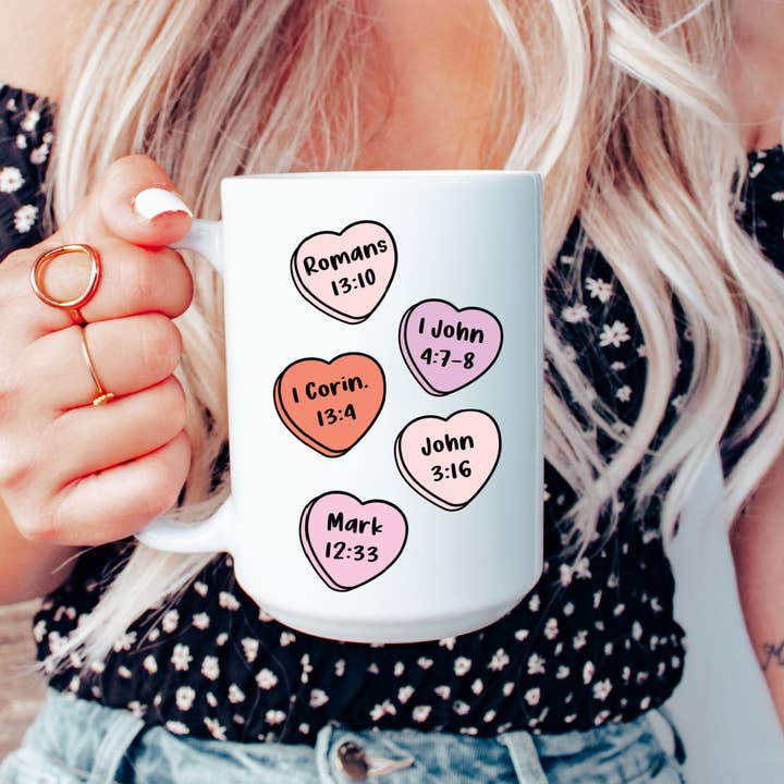 Mug de la Saint-Valentin, mug avec verset biblique, décoration de la Saint-Valentin, mug pour la vente par Mug and Mini