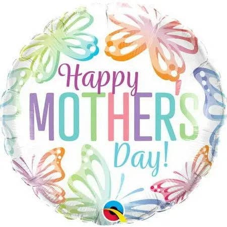 18" Moms Day Pastel Butterflies Mylar Balloon for wholesale by Party Expo, LLC