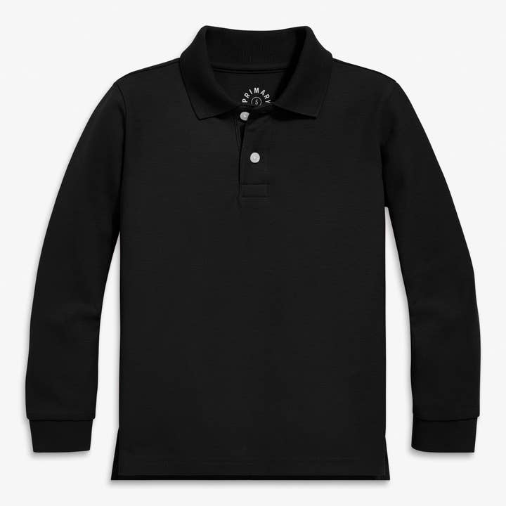Long sleeve pique polo for wholesale by Primary