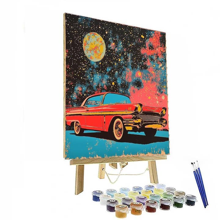 Artistry Rack - Venta al por mayor Kit de manualidades - Kit de pintura por números de vehículos vintage cósmicos inspirados en Andy Warhol - Hazlo tú mismo