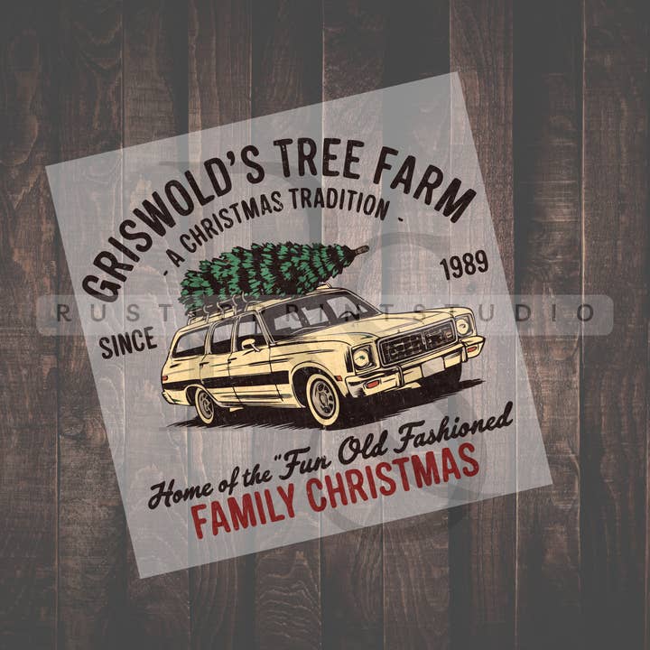 Christmas DTF Vintage DTF Griswold's Tree Farm Heat Transfer for wholesale by RusticPrintStudio