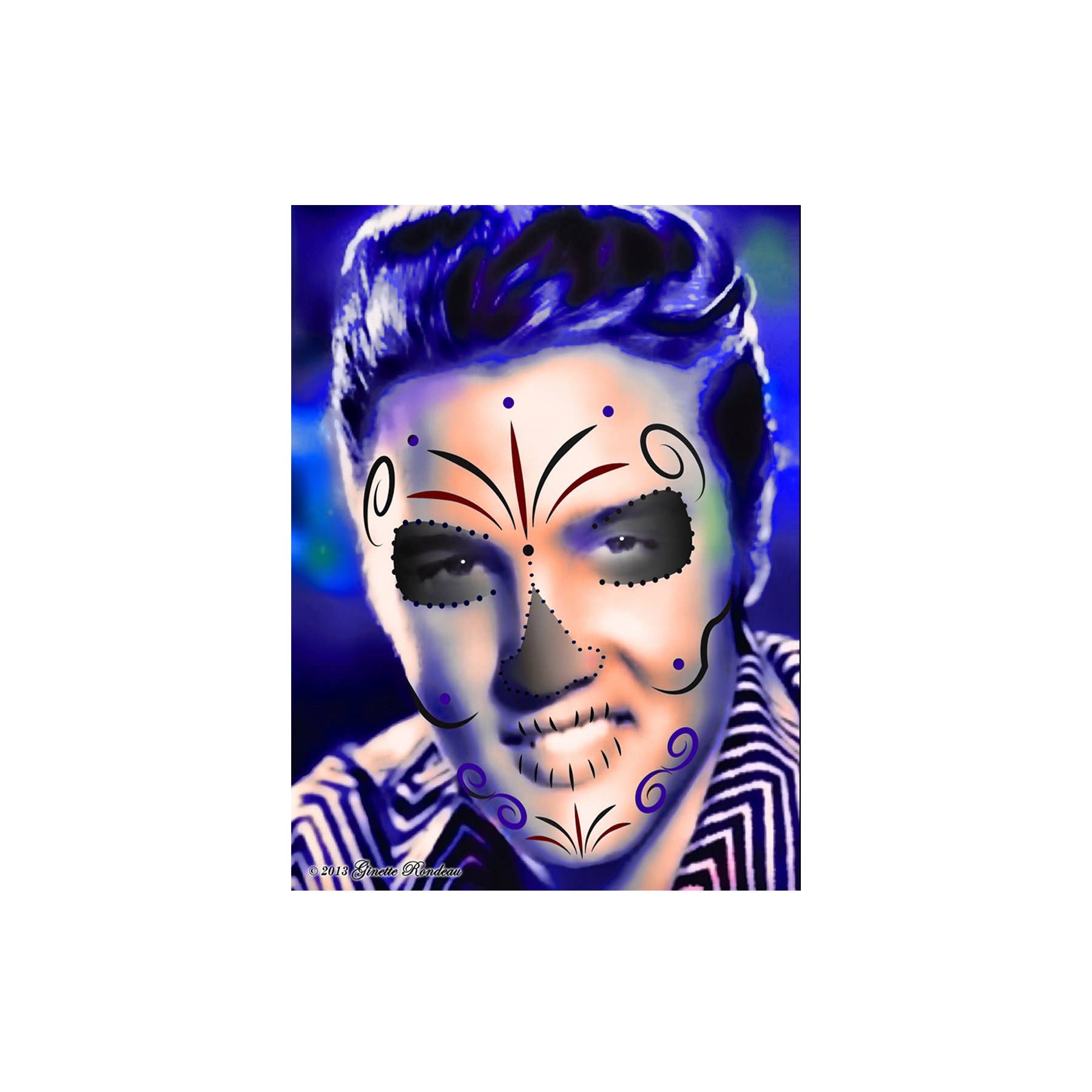 Bronze Baboon – Großhandel Magnete – „Viva Elvis!“ 2,5“ x 3,5" Magnet Tag der Toten Art Latinx