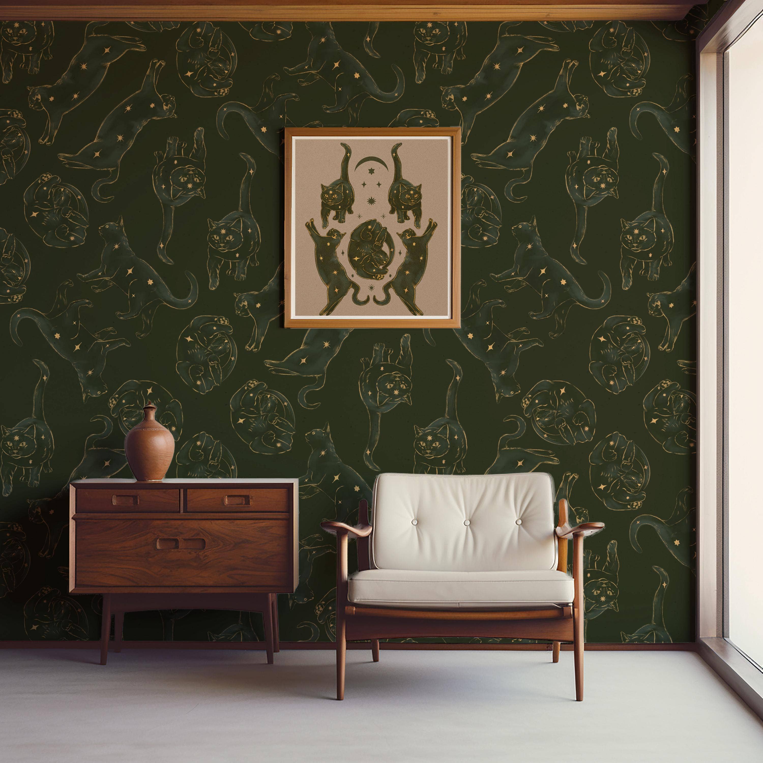 Black Moss Studio - Wholesale Art Print - Whimsigoth Celestial Cat Starry Night Art Print6