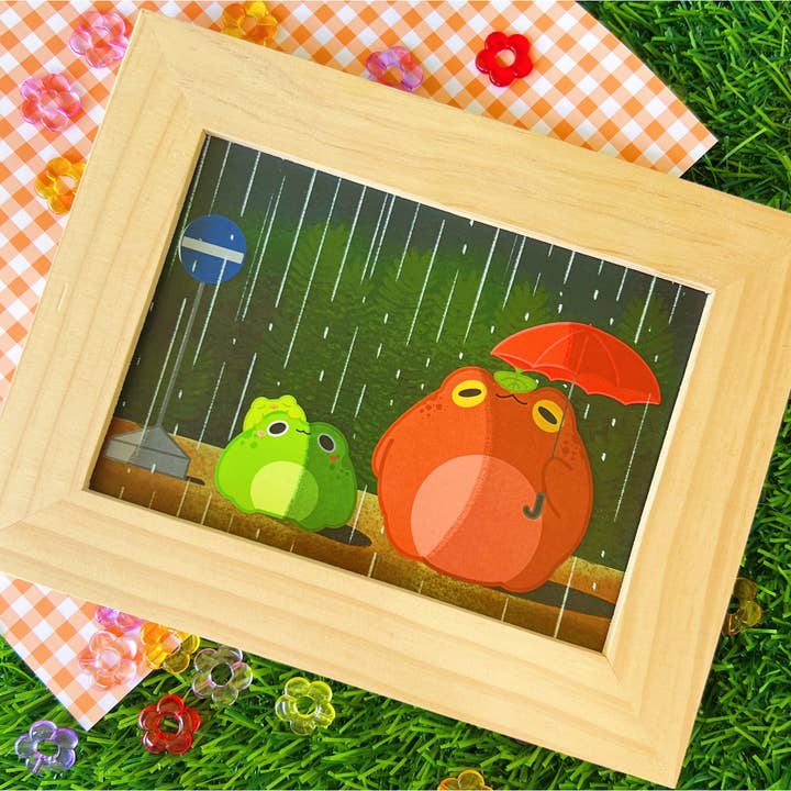 Toadtoro Kawaii Frog Print for wholesale by Peachie Kei