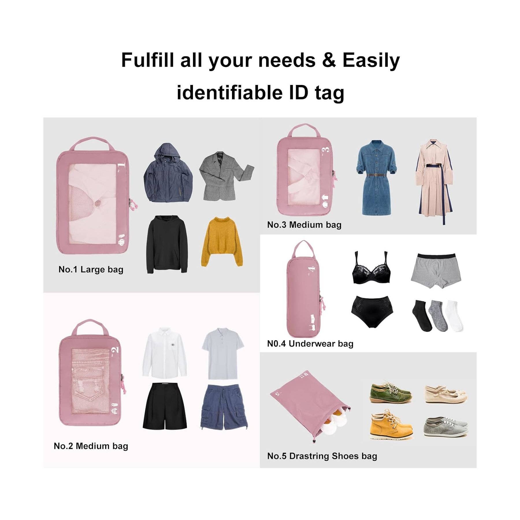 NARWEY INC - Wholesale Packing Cube - 5 Set Compression Packing Cubes for Suitcases Organiser Bags52