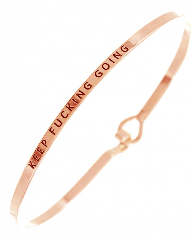 0011 PREMIERE - Wholesale Cuff Bracelet - FR2771 KEEP FUCKING GOING_3mm Message Bangles3