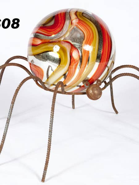 Large Gazing Ball with Large Spider Stand for wholesale by Garden Iron And More