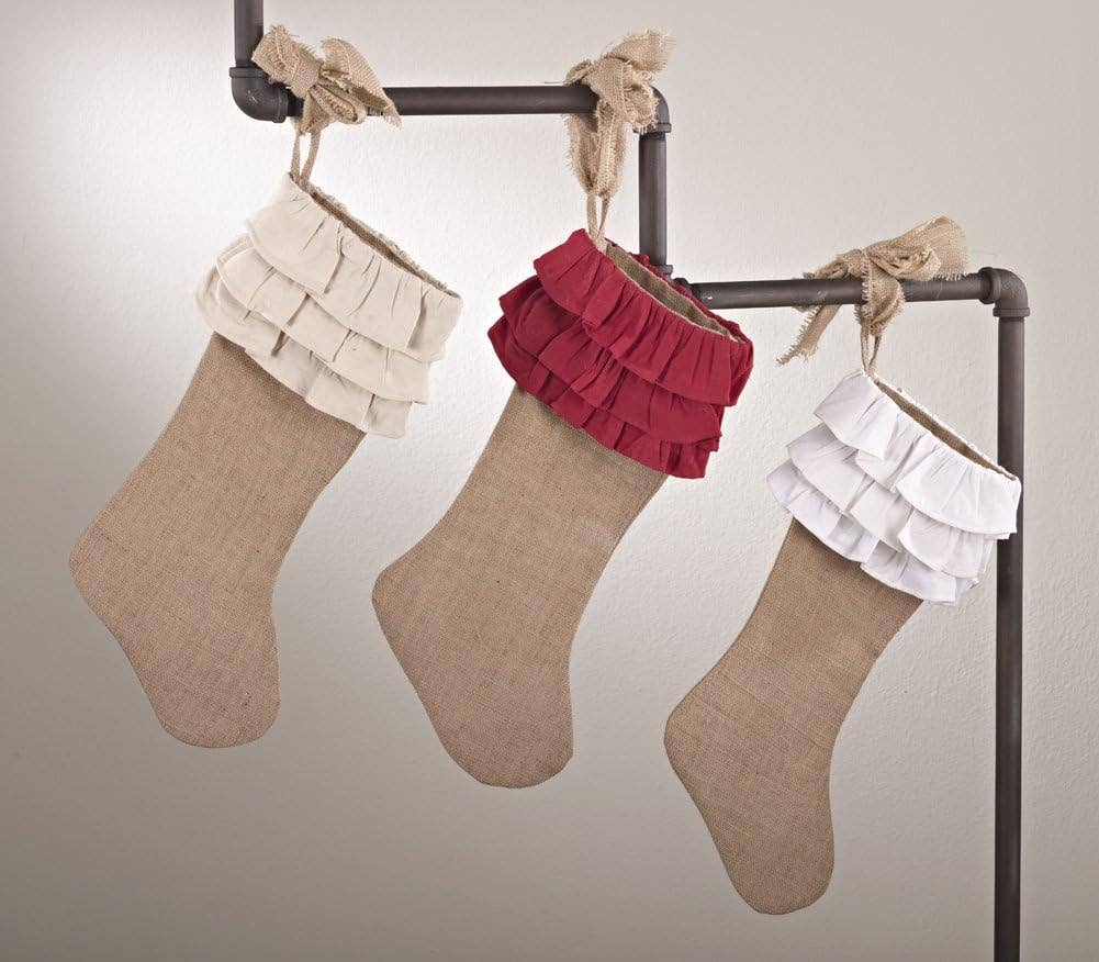 Fennco Styles – Engroshandel Julestrømpe – Bomuldsflæsemanchet Jute naturlig julestrømpe2