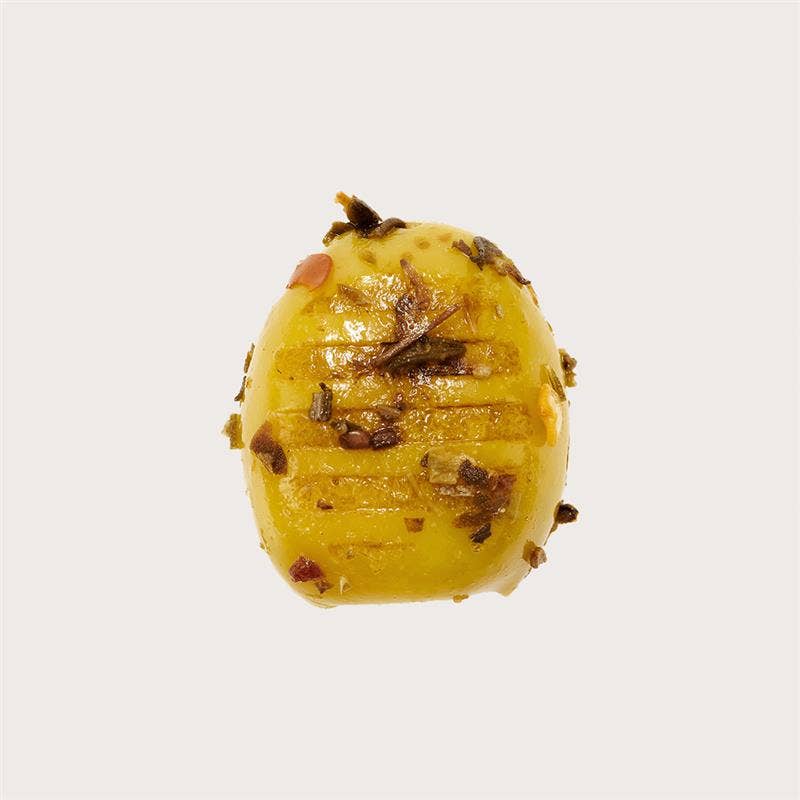 O.E.L. - Thalassa GmbH & Co. KG – Engroshandel Oliven – GRILLÖLIVES 170 g - Grillede økologiske grønne oliven med krydderier2