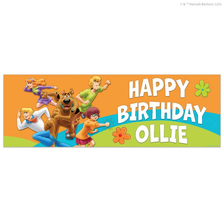 Scooby-Doo Birthday - Scooby And The Gang Jumping Personalised Name Banner Wall Sticker for wholesale by Themed