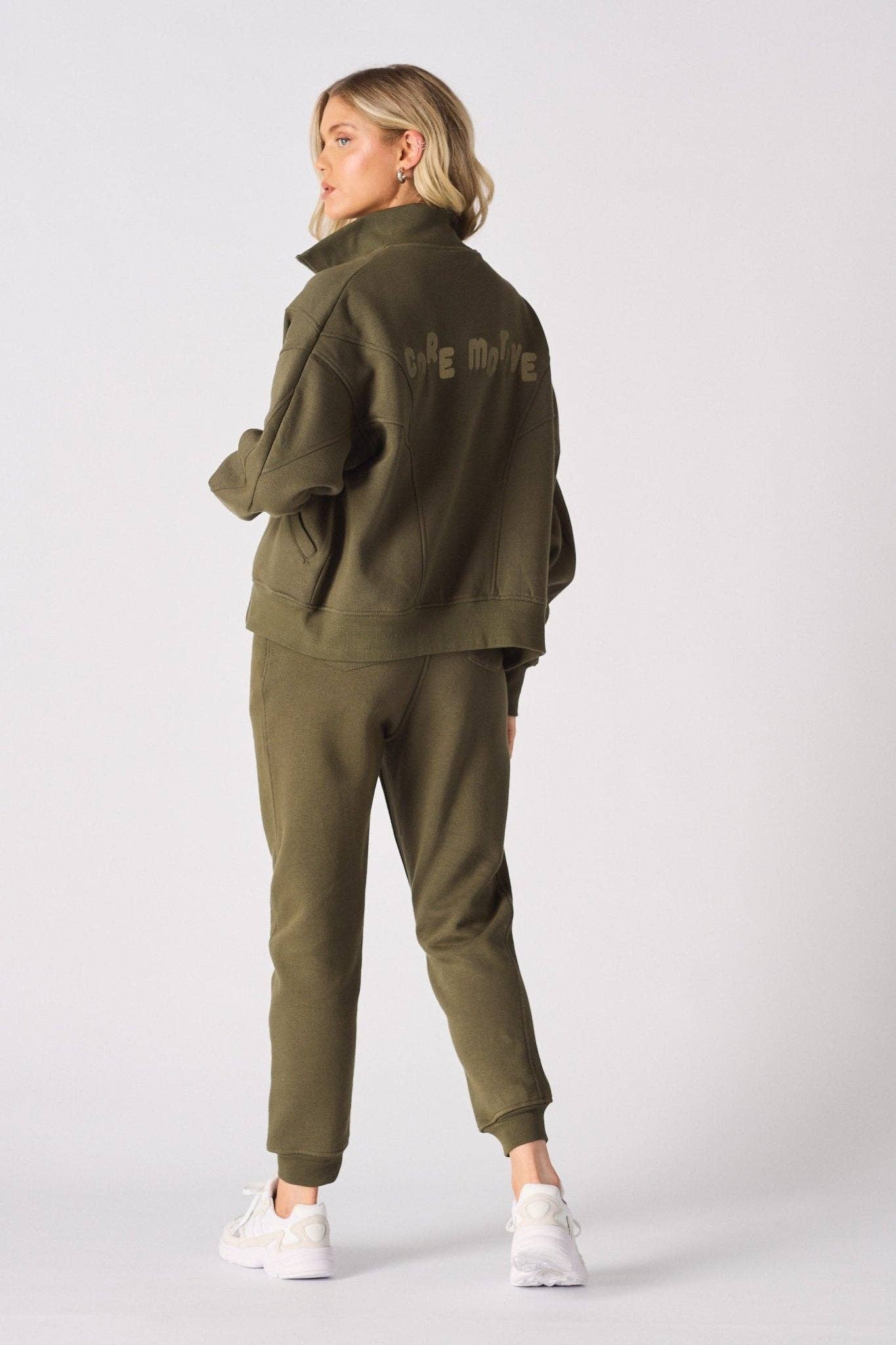 JMOJO UK Limited – wholesale Sweatshirt – Women's – Tirra Zip Up Sweatshirt – Khaki3