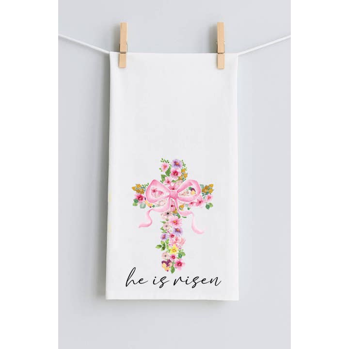 TOALHA DE MESA CRUZ FLORAL DE PÁSCOA por atacado de LuckyBird Apparel and Home