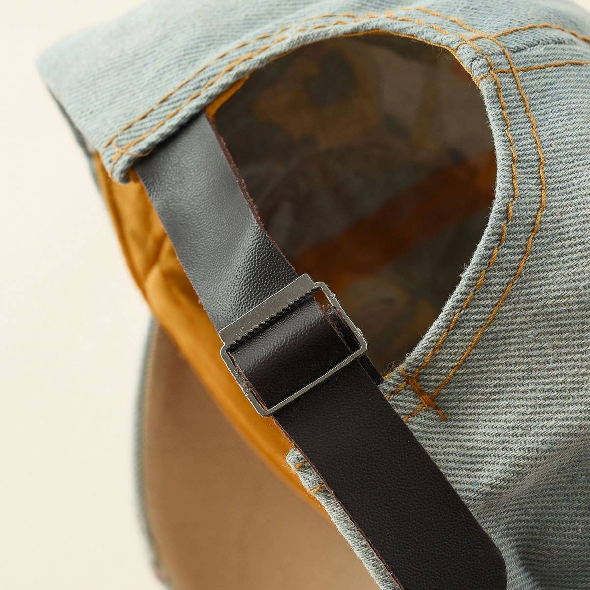 Blue Diamond-Embellished Distressed Denim Baseball Cap CWAH1390 for wholesale on Faire1