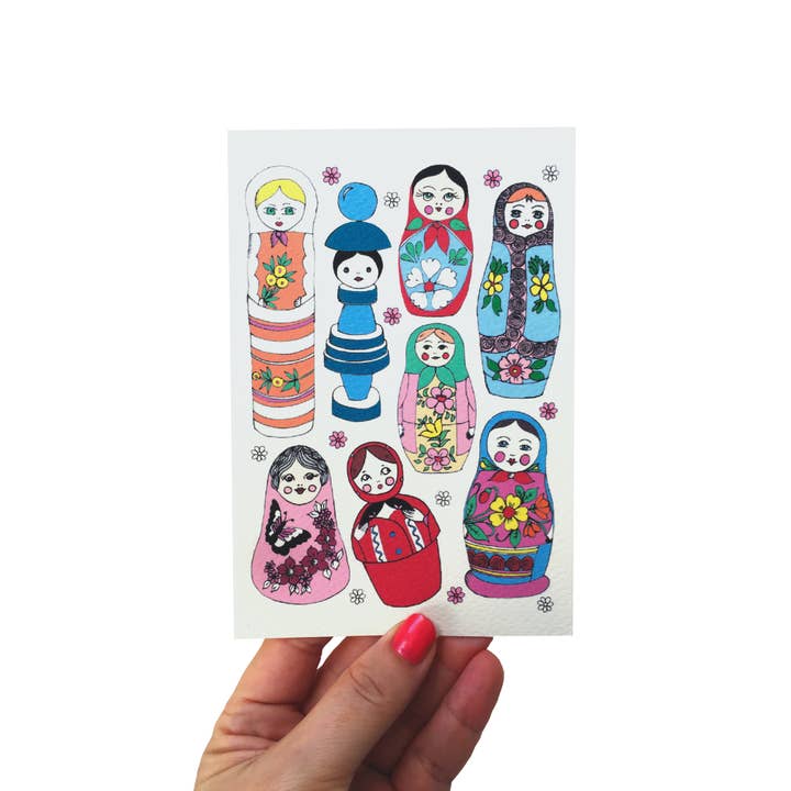 Rosie Wonders – wholesale Everyday greeting card – Flash Card - Russian Dolls