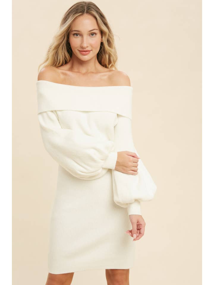 Bluivy - Wholesale Dress - Women's - OFF SHOULDER SWEATER DRESS18