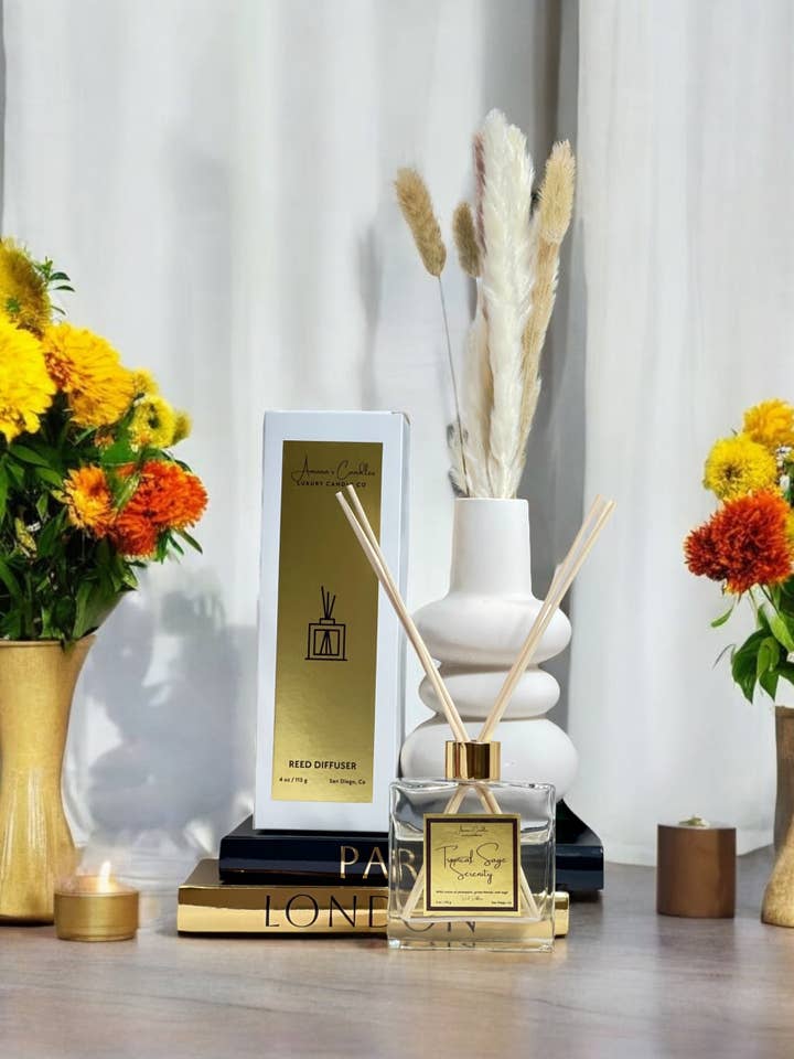 Tropical Sage Serenity Reed Diffuser for wholesale by Amana’s Candles