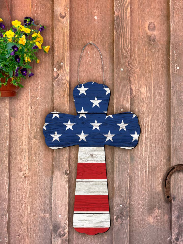 Appendino per porta con stelle e strisce incrociate per la vendita all'ingrosso da parte di Steel Southern Designs