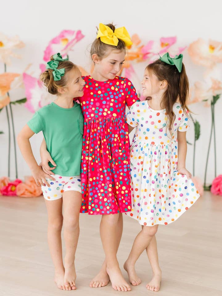 Mila & Rose - Wholesale Shorts - Kids - Colorful Dots Twirl Shorts