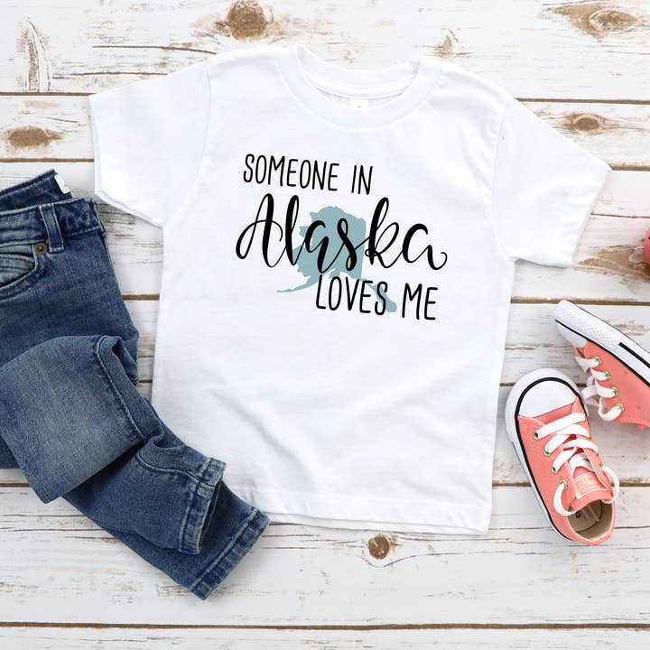 Someone In Alaska Loves Me Toddler and Youth Shirt for wholesale by Itsy Bitsy Bella Co
