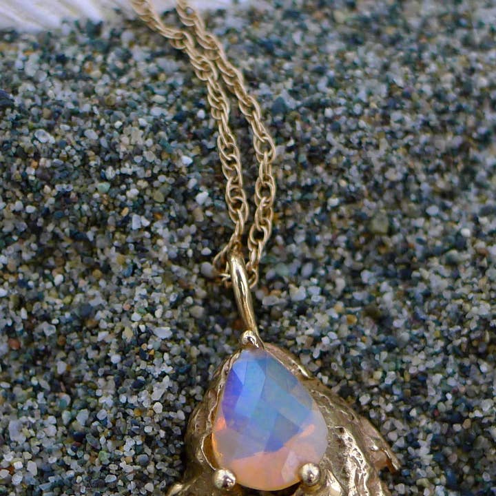 RING-OF-FIRE Ethiopian Opal and Garnet Necklace for wholesale by Grace Gow