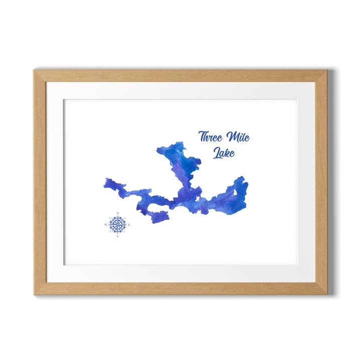 Threemile Lake/kunstdruk in waterverf voor wholesale door Heirloom Island