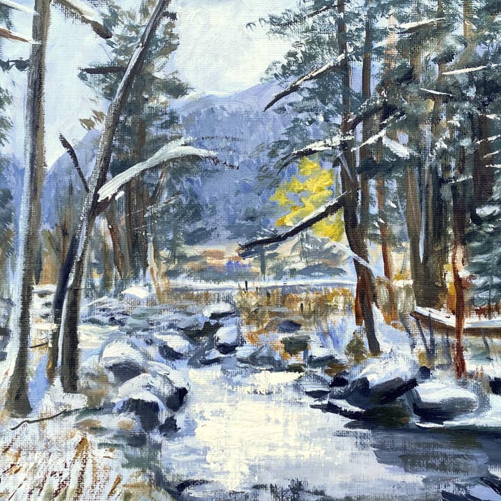 Snowy Lefthand Creek – Postcard for wholesale by Diana Wright Art