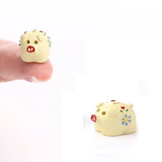 Factory Direct Craft – wholesale Money/piggy bank – Miniature Ceramic Cream Piggy Bank - 5/8" x 5/8"1