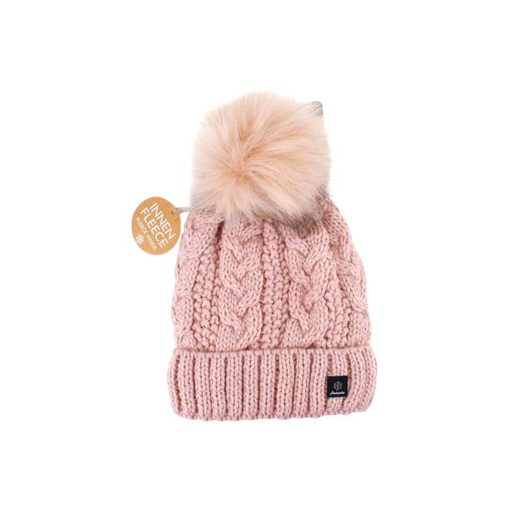 VewoTex - Wholesale Beanie - Women's - Knitted hat for women » lined winter hat with fleece » bobble hat » women's hat with cable pattern1