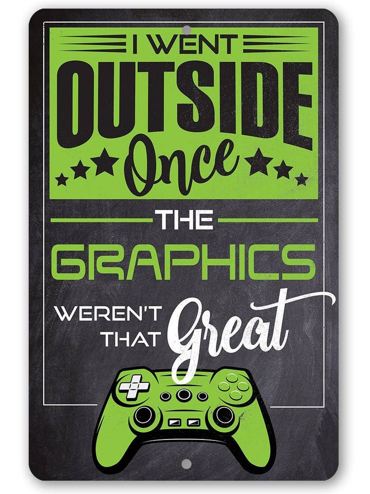 I Went Outside Once - Metal Sign for wholesale by Lone Star Art Metal Signs