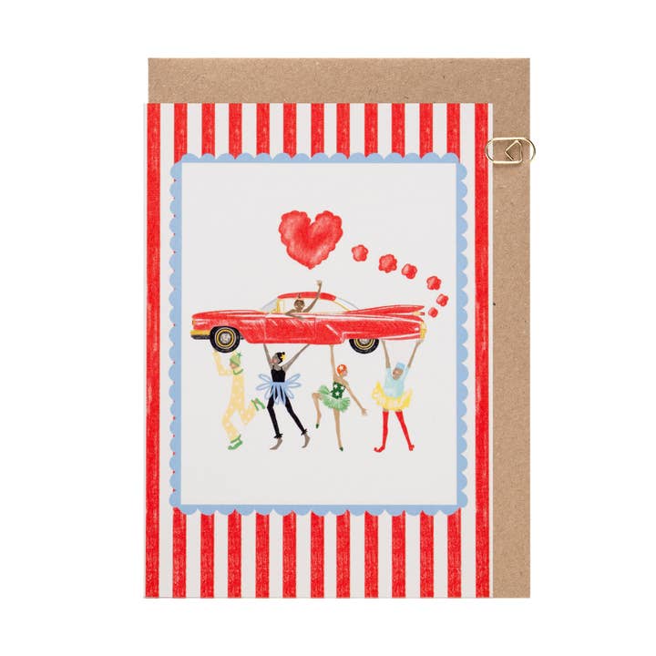 Red Candy Stipe Love Card for wholesale by Meloo