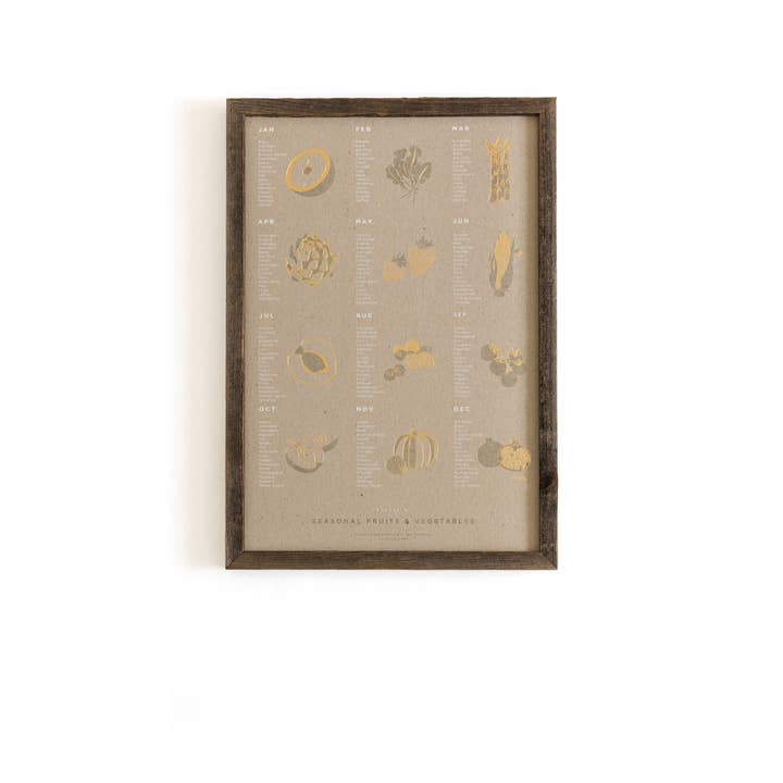 Young America Creative - Wholesale Art Print - Fruit and Vegetable Foil Pressed Print - Chipboard