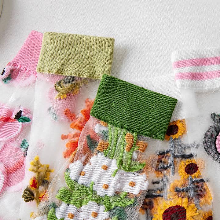 Funkyrel® Atzbranding Limited - Wholesale Socks - Women's - Rufia - Floral Pattern Summer Socks1