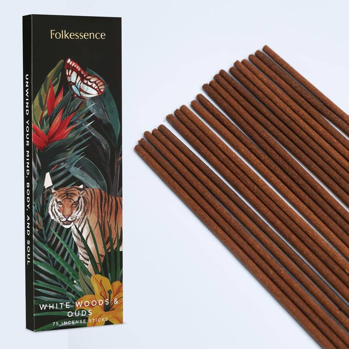 Folkhomes Global Inc - Vendita all'ingrosso Incensi - Confezione da 75 bastoncini di incenso, naturali e non tossici, in legno bianco